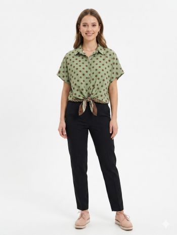 Vintage Olive Polka Shirt